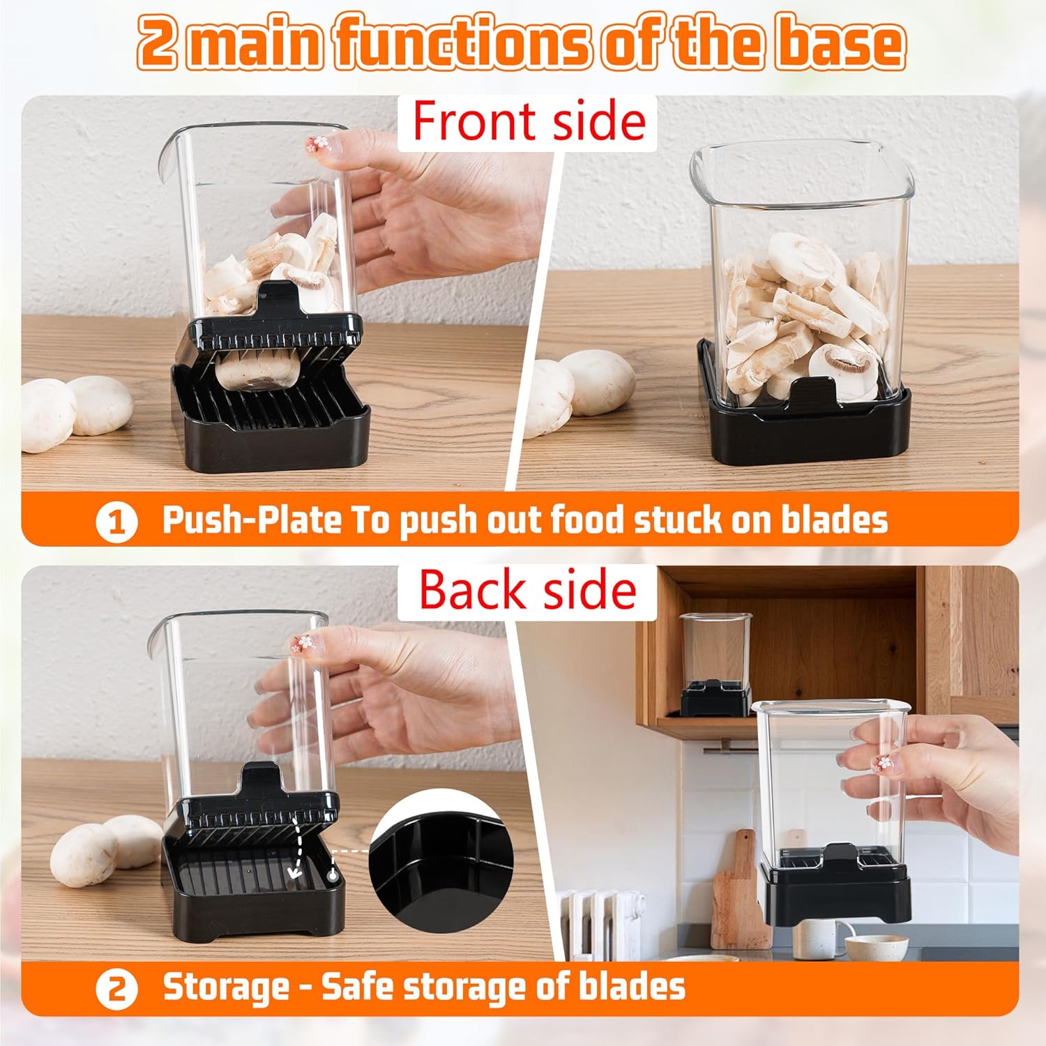 Fruit Slicer Cup for Strawberry, Banana, Hard-Boiled Egg - Detachable Cutter with Push Plate - Rapid & Safe Slicing Kitchen Gadget for Quick Meal Prep (Black) - Image 3