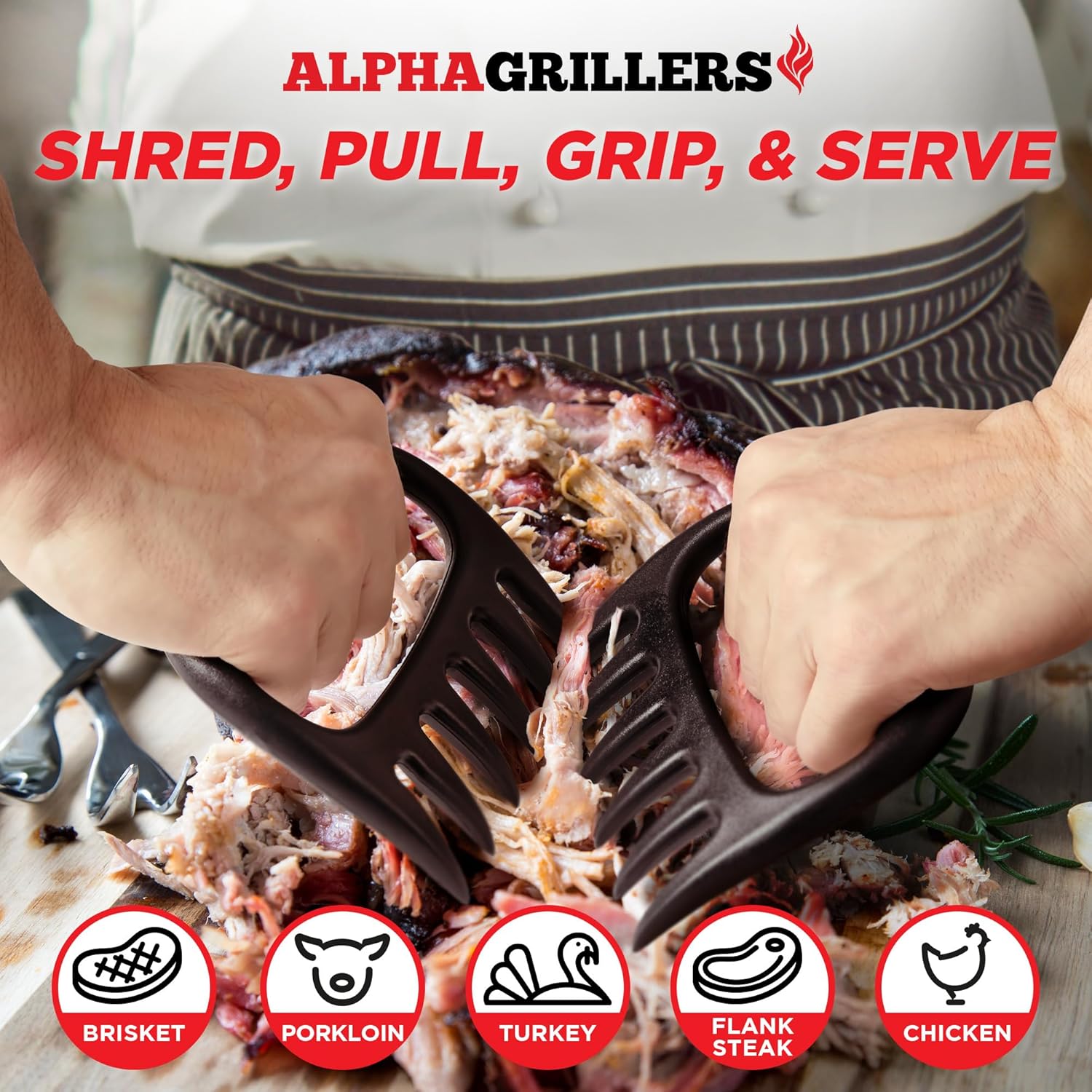 Alpha Grillers Meat Shredder Claws - Grilling and Smoker Accessories Gifts for Men Valentines Day Gifts for Him - Image 2