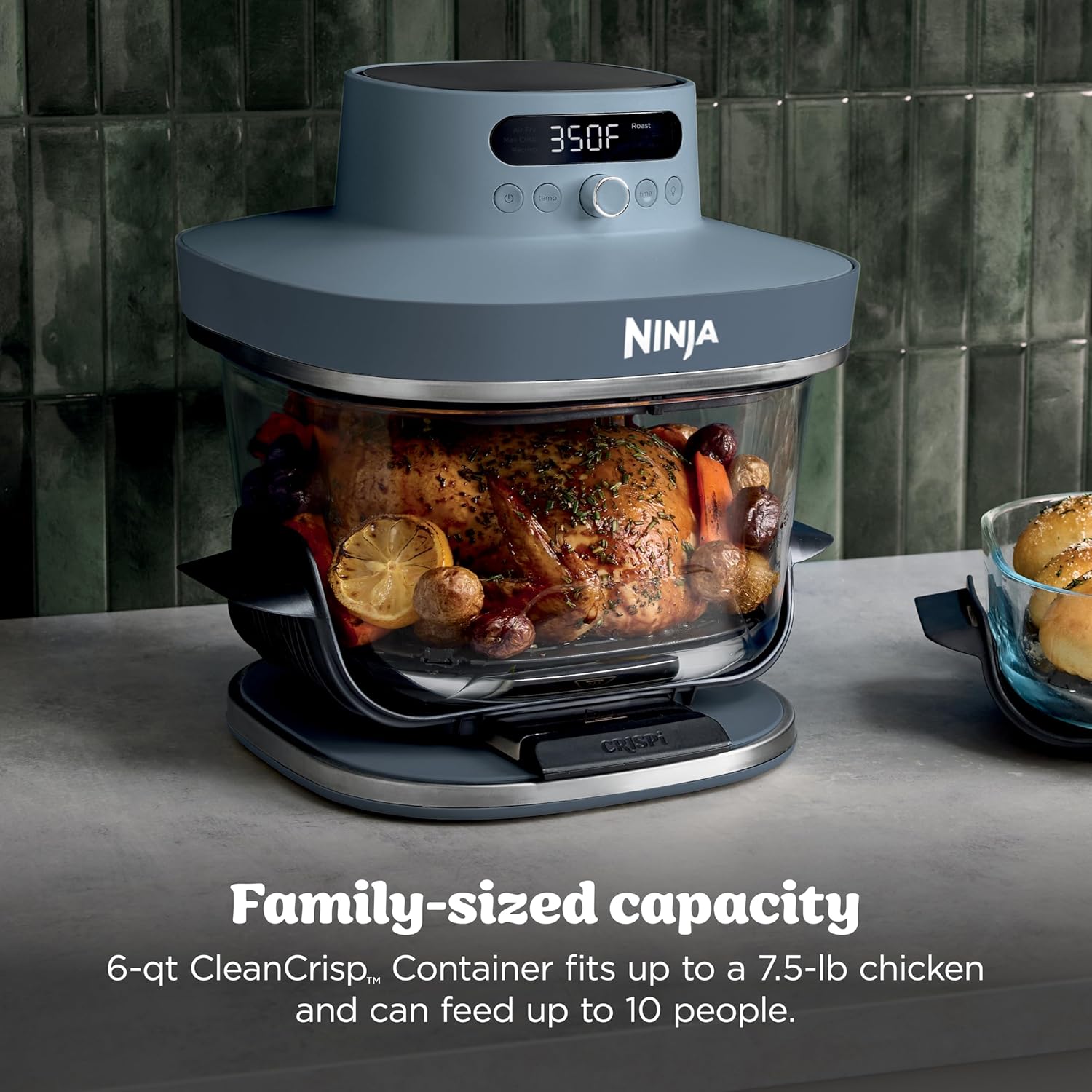 Ninja Crispi Pro 6-in-1 Glass Air Fryer | 450°F, Nontoxic, 6qt & 2.5qt Containers & Lids | Microwave, Freezer, Dishwasher Safe | Max Crisp, Air Fry, Bake, Roast, Recrisp, Dehydrate |Cyberspace AS101CY - Image 6