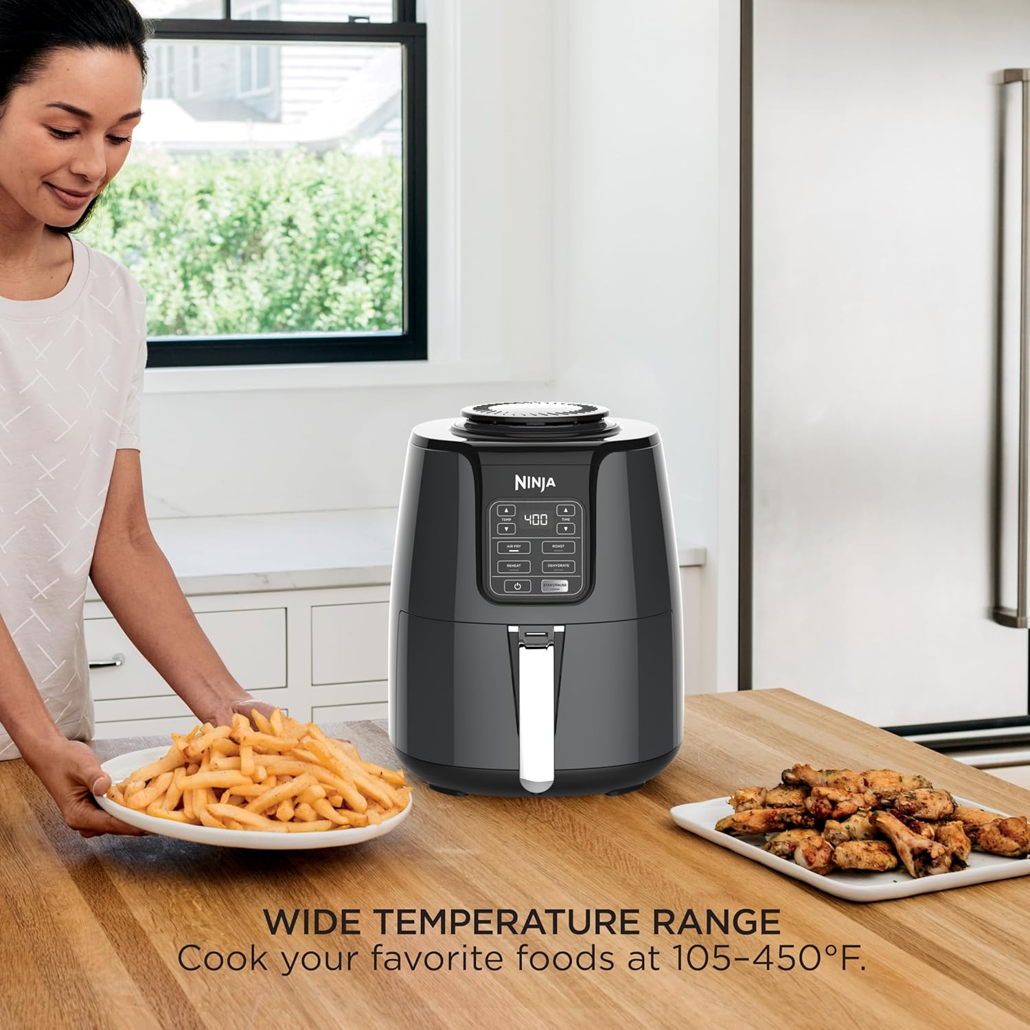 Ninja | Air Fryer | 4 QT Capacity | 4-in1 Roast, Crisp, Roast, Reheats, & Dehydrates | Dishwasher Safe Parts | Includes 20 Easy & Healthy Recipes | Compact | Grey | AF101 - Image 5
