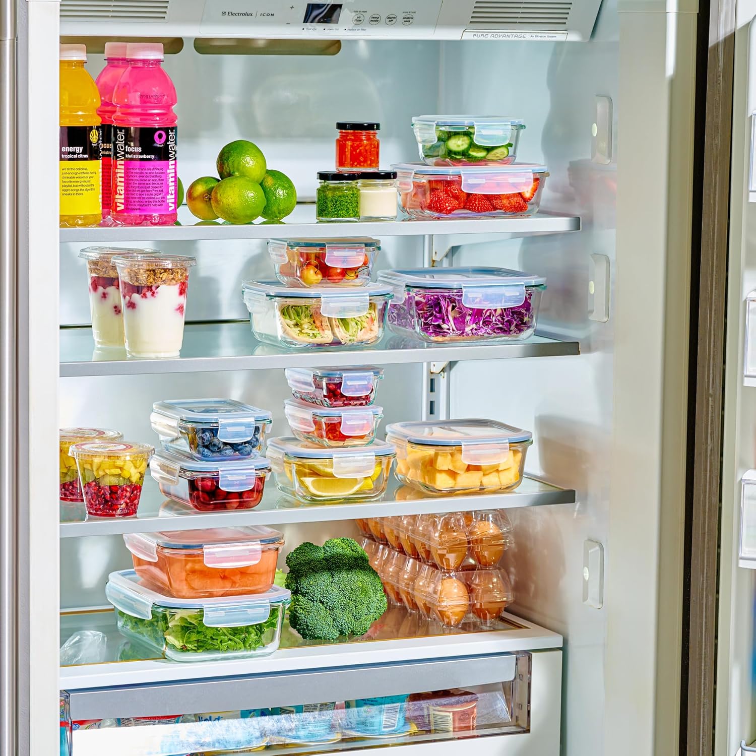 40pc Set Glass Food Storage Containers & Bowls with Airtight Lids - Leakproof BPA-Free Meal Prep Airtight Stackable Lunch Boxes, Kitchen Pantry & Storage Organizers - Microwave Freezer Dishwasher Safe - Image 4