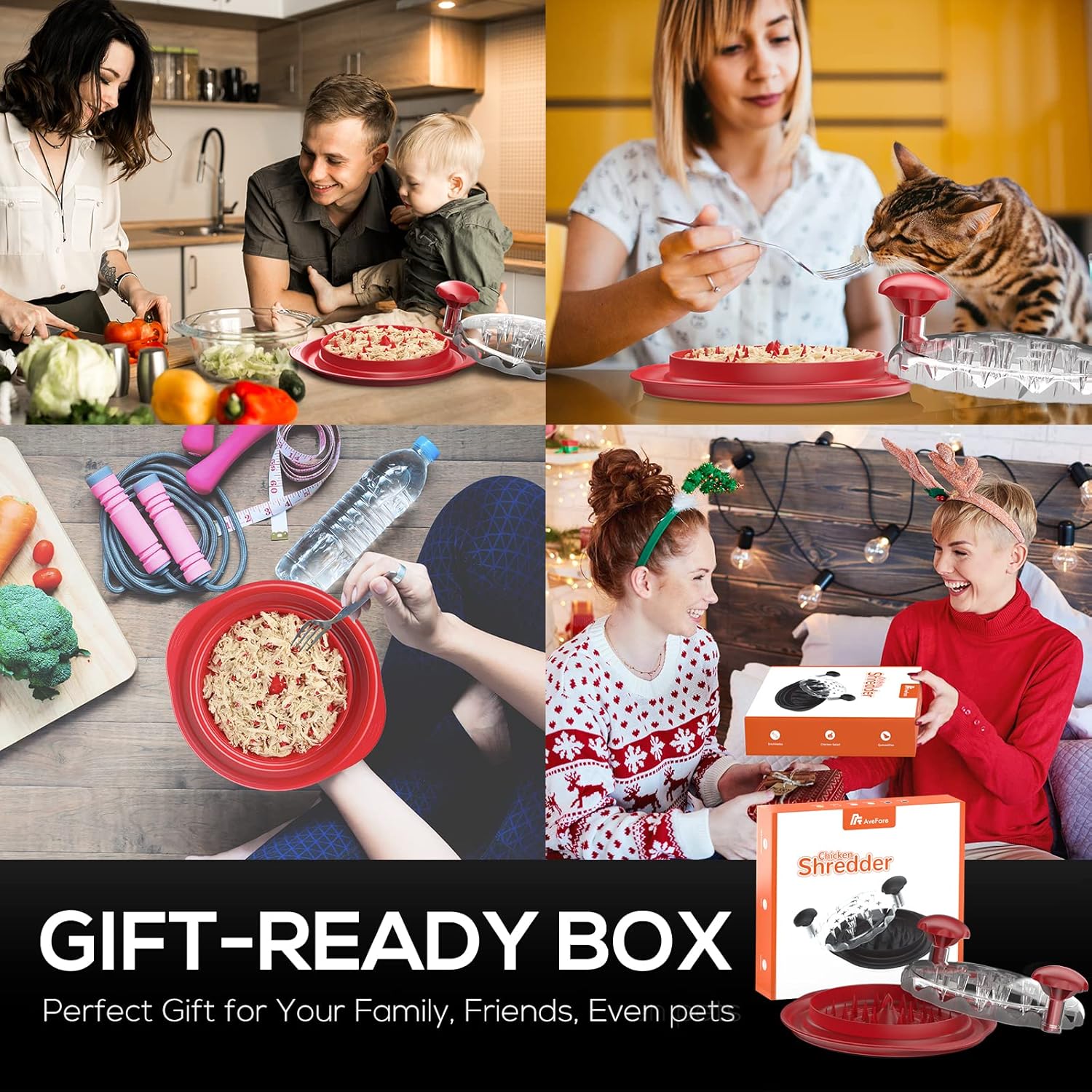 Pro Chicken Shredder, 10.8" Visible Chicken Breast Shredder Tool Twist, Large Meat Shredder Machine - Ergonomic Handle, Dishwasher Safe, Anti-Slip, Cleaning Brush, Heat Resistant, BPA Free - Image 7