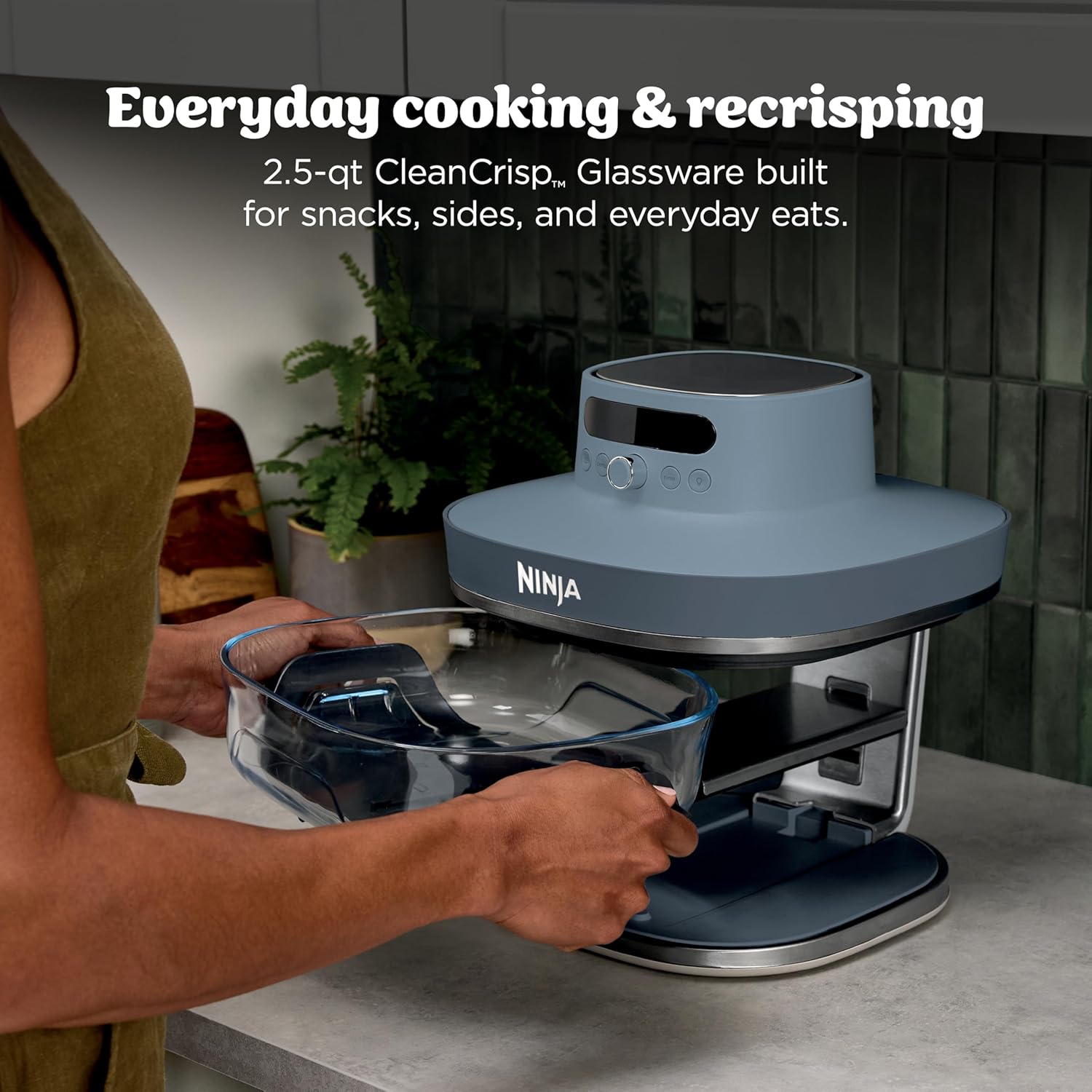Ninja Crispi Pro 6-in-1 Glass Air Fryer | 450°F, Nontoxic, 6qt & 2.5qt Containers & Lids | Microwave, Freezer, Dishwasher Safe | Max Crisp, Air Fry, Bake, Roast, Recrisp, Dehydrate |Cyberspace AS101CY - Image 8