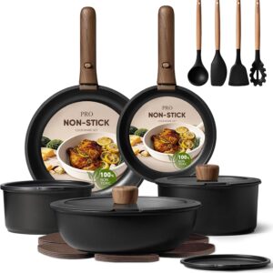 CAROTE 19pcs Pots and Pans Non Stic...