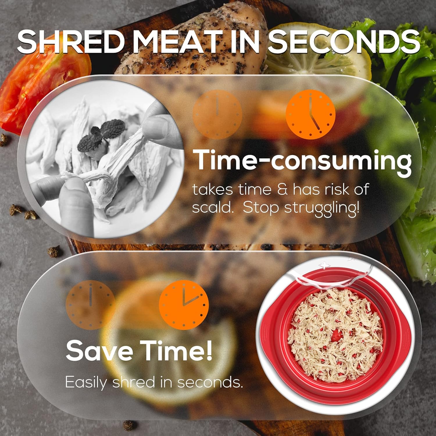 Pro Chicken Shredder, 10.8" Visible Chicken Breast Shredder Tool Twist, Large Meat Shredder Machine - Ergonomic Handle, Dishwasher Safe, Anti-Slip, Cleaning Brush, Heat Resistant, BPA Free - Image 2