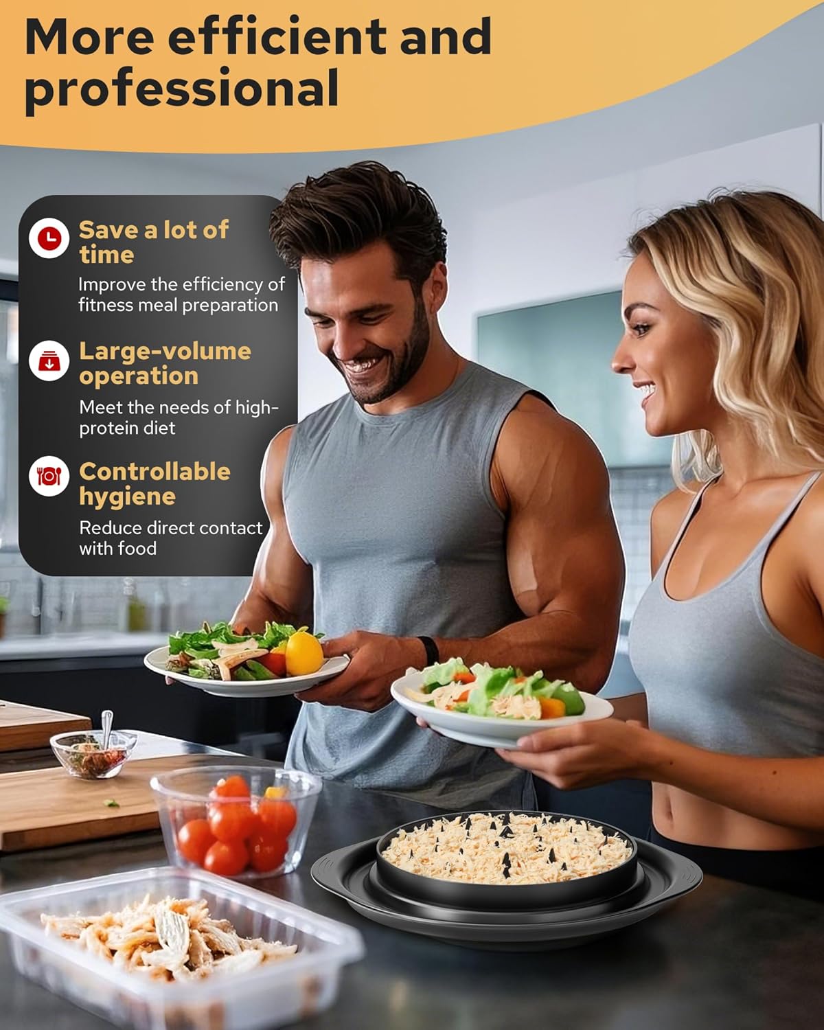 Large Chicken Shredder, Heavy Duty Highly Durable Chicken Shredder Tool Twist, Meat Shredder Machine, BPA Free, Strong Anti-Slip, Dishwasher Safe, Suitable for Pork Beef Chicken - Image 6