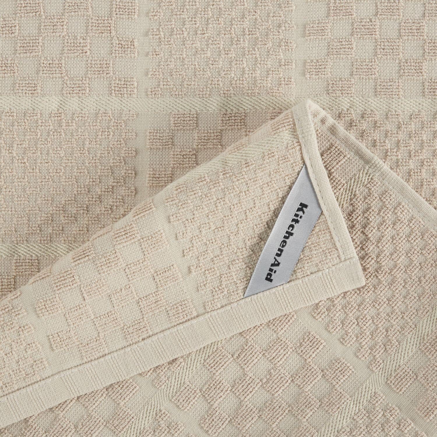 KITCHENAID Quilted Cotton Terry Cloth Oven Mitt, Pot Holder, Kitchen Towel 4-Pack Set, Heat Resistant, Silicone Grip, 16"x26", 7"x13" & 7"x10", Milkshake - Image 8