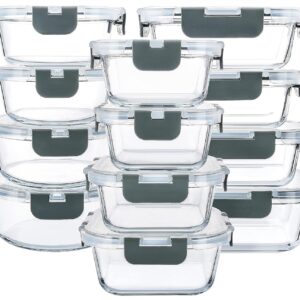 M MCIRCO 24-Piece Glass Food Storag...