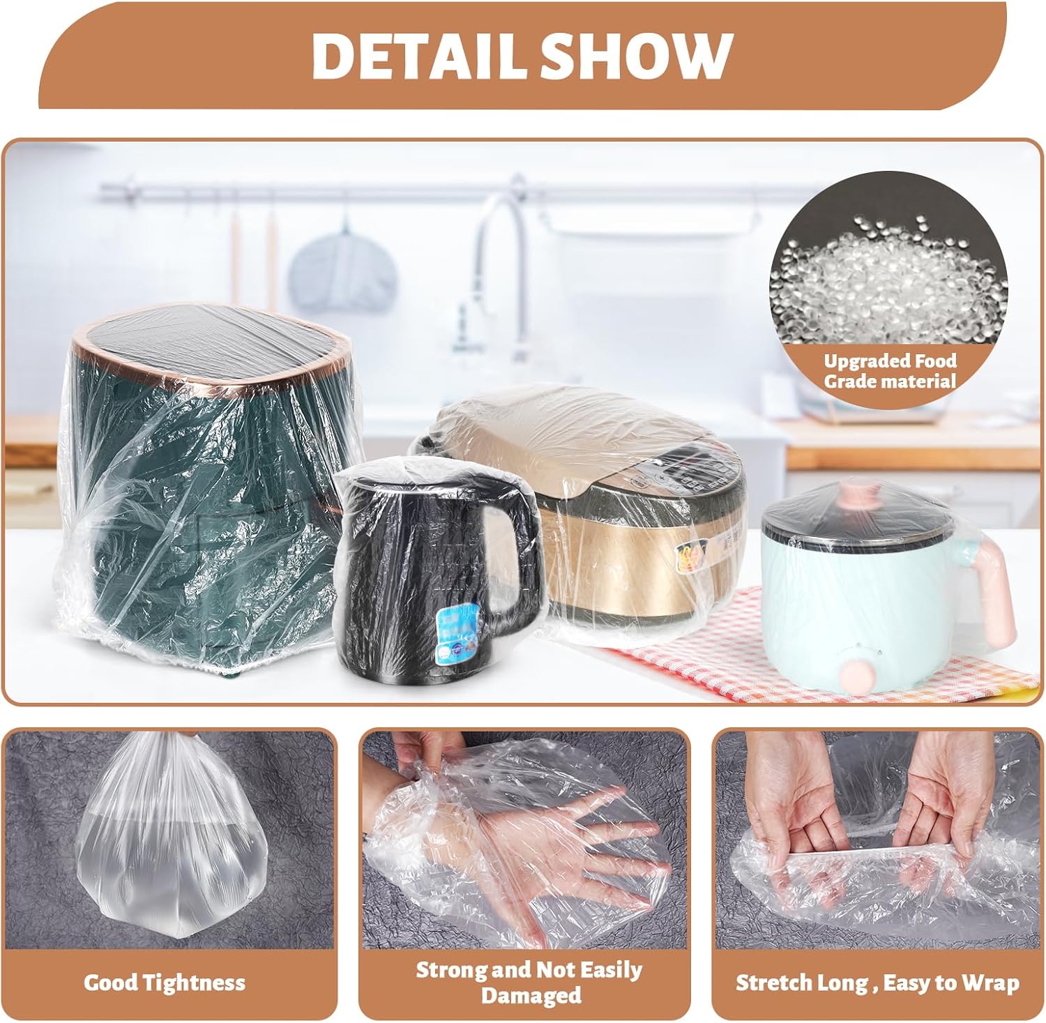 40 PCS Kitchen Disposable Dust Cover, Appliance Dust Covers, Thickened Elastic Dust Cover for Air Fryer, Blender, Coffee Maker, Slow Cooker, Toaster Oven Blender Pressure Cooker Accessories - Image 5