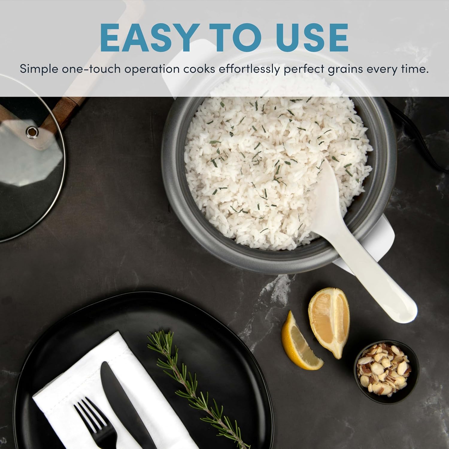 AROMA® Rice Cooker, 3-Cup (Uncooked) / 6-Cup (Cooked), Small Rice Cooker, Oatmeal Cooker, Soup Maker, Auto Keep Warm, 1.5 Qt, White, ARC-363NG - Image 3