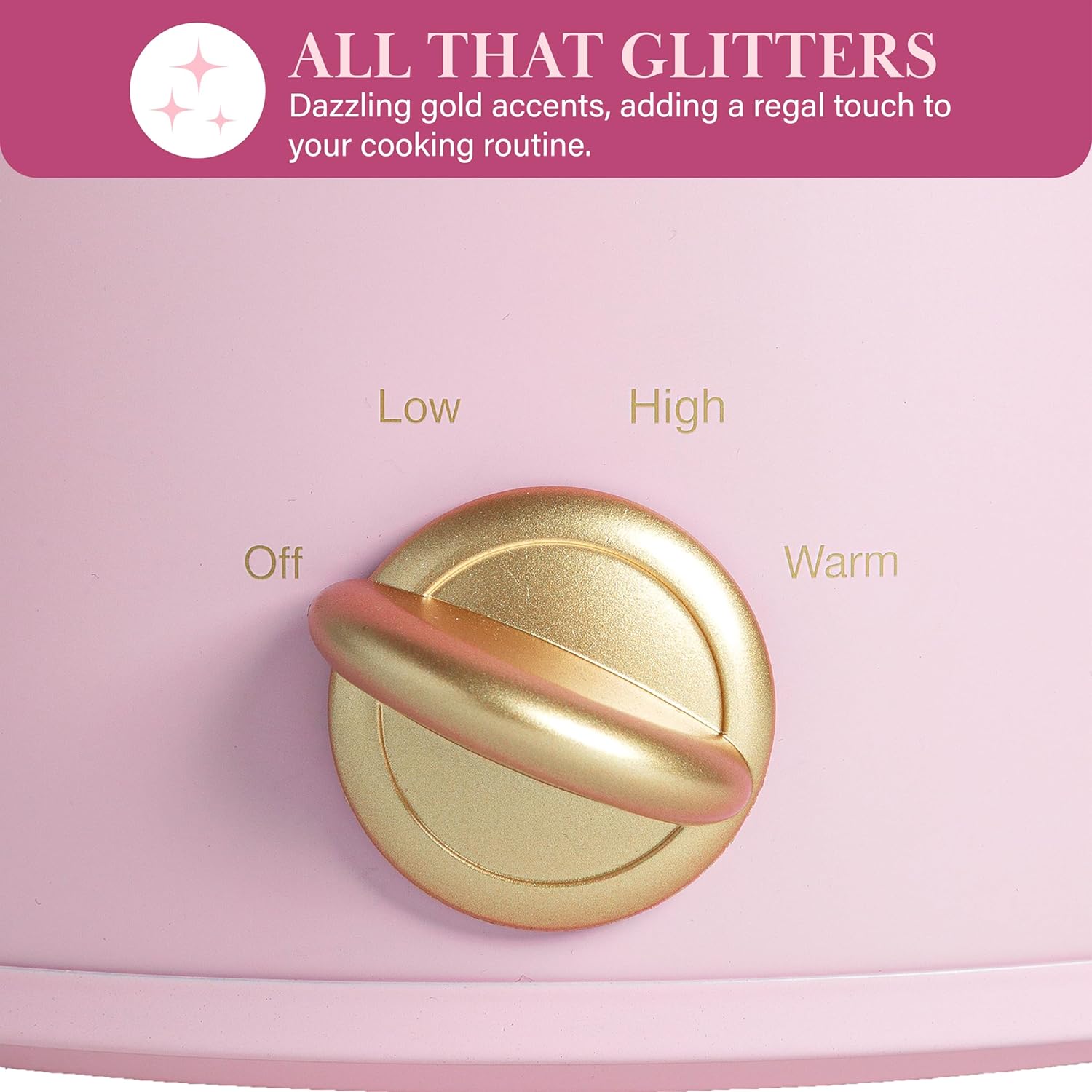 Paris Hilton 3.5-Quart Manual Slow Cooker, Features Three Settings (Low, High, Warm), Naturally Nonstick and Dishwasher Safe Stoneware Insert, Family Sized Capacity, Pink - Image 5