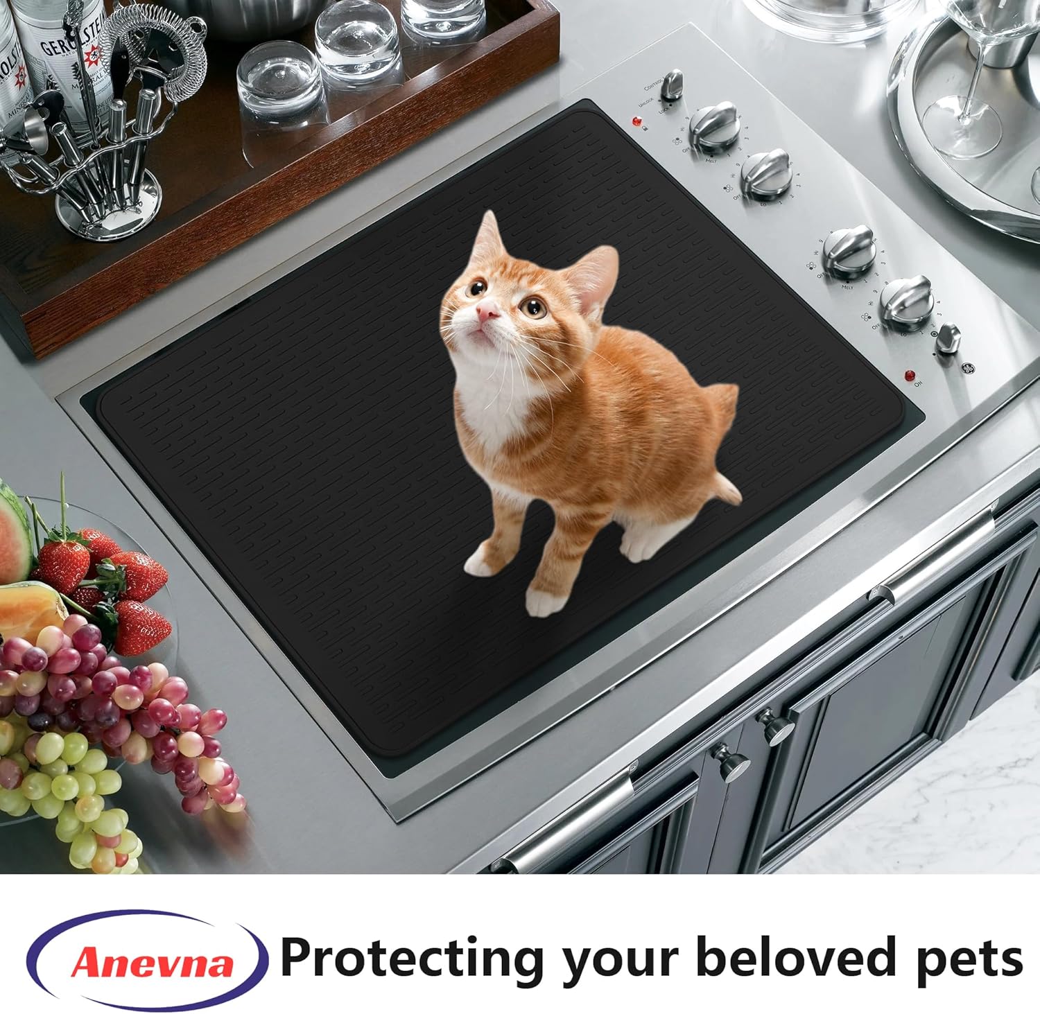 Stove Top Cover for Electric Stove- Range Covers for Electric Stove,Silicone XXL Dish Drying Mat, Glass Cooktop Covers, Flat RV Range top Mats (Black, 28"x20") - Image 6