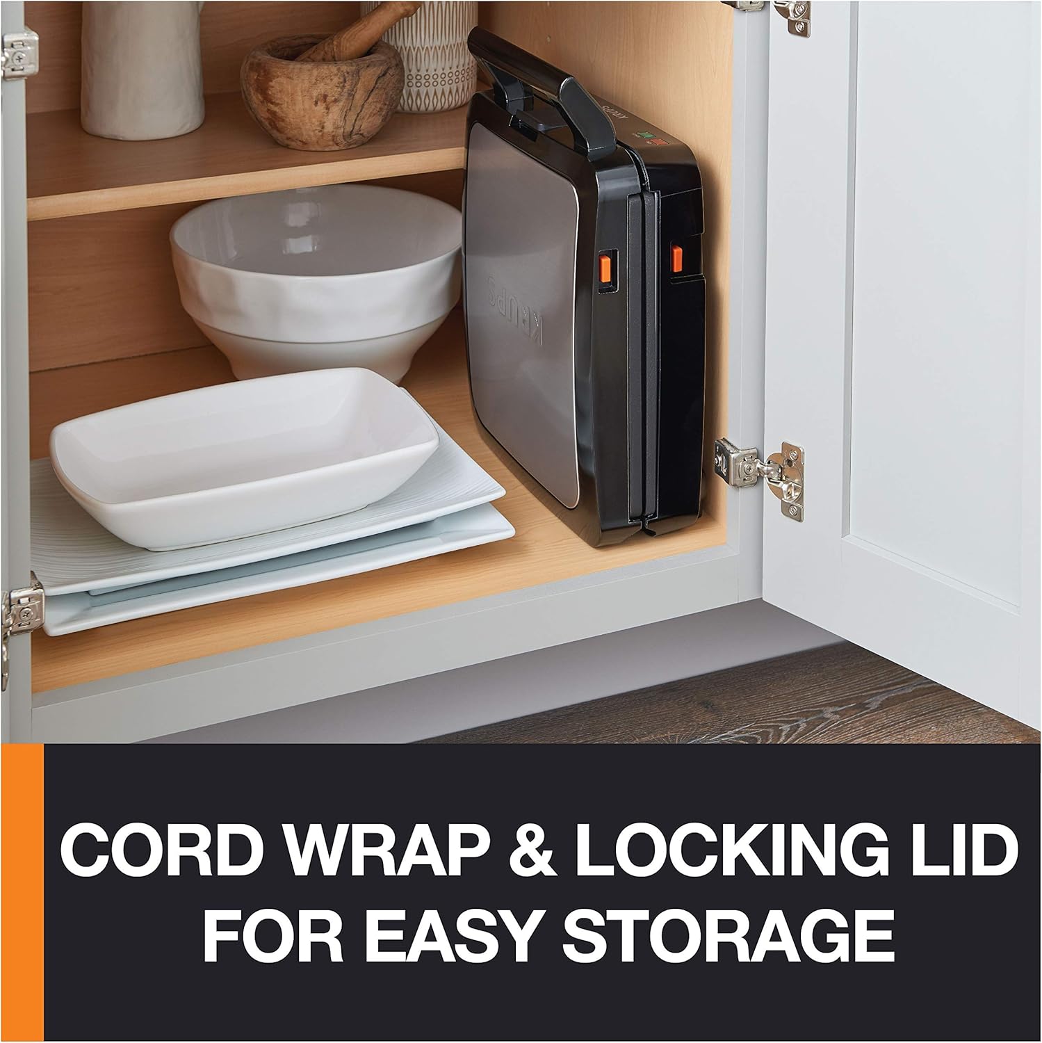 KRUPS 4-Slice Belgian Waffle Maker: Stainless Steel, 5 Browning Levels, Audible Ready Beep, Removable Plates, 1200W, Silver/Black, Large Waffle Maker Family Size, Great for Family Breakfasts - Image 5