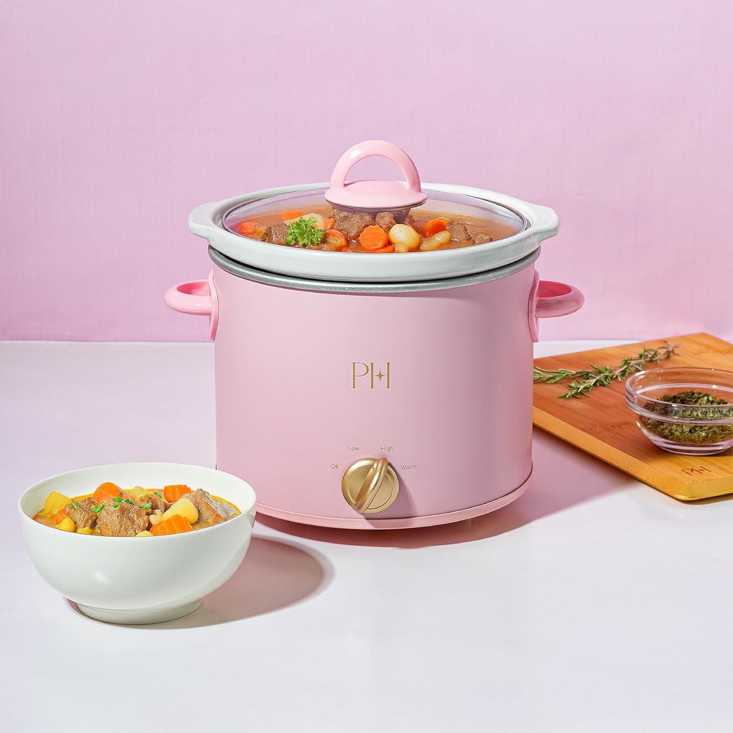 Paris Hilton 3.5-Quart Manual Slow Cooker, Features Three Settings (Low, High, Warm), Naturally Nonstick and Dishwasher Safe Stoneware Insert, Family Sized Capacity, Pink - Image 7