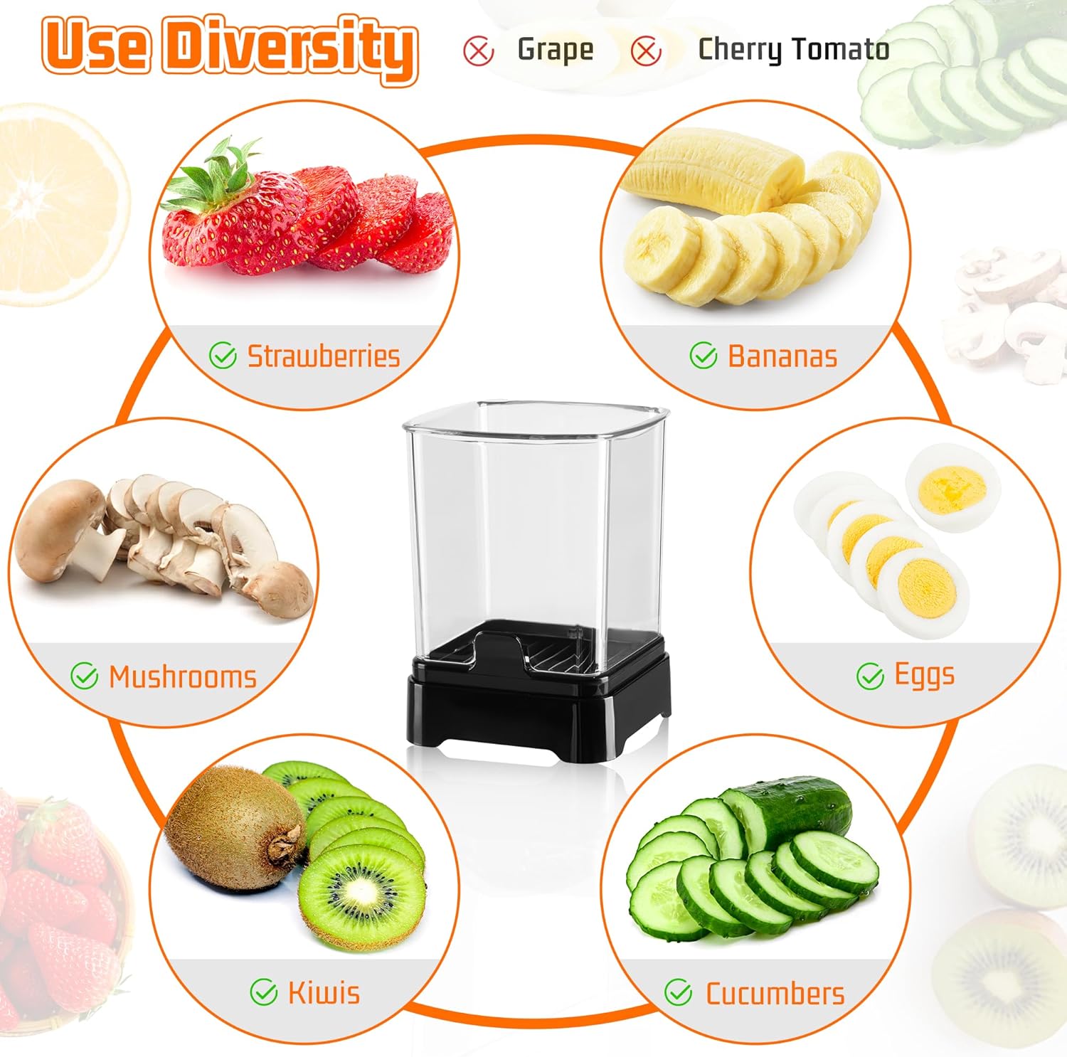 Fruit Slicer Cup for Strawberry, Banana, Hard-Boiled Egg - Detachable Cutter with Push Plate - Rapid & Safe Slicing Kitchen Gadget for Quick Meal Prep (Black) - Image 8