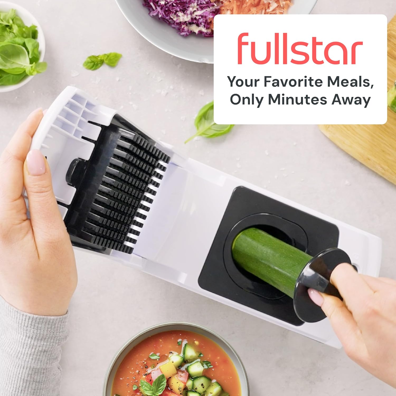 Fullstar The Original Pro Chopper - Vegetable Chopper and Spiralizer, Food Chopper with Container, Fruit Slicer, Kitchen Gadgets & Gifts, Home Essentials (4 in 1, White) - Image 9