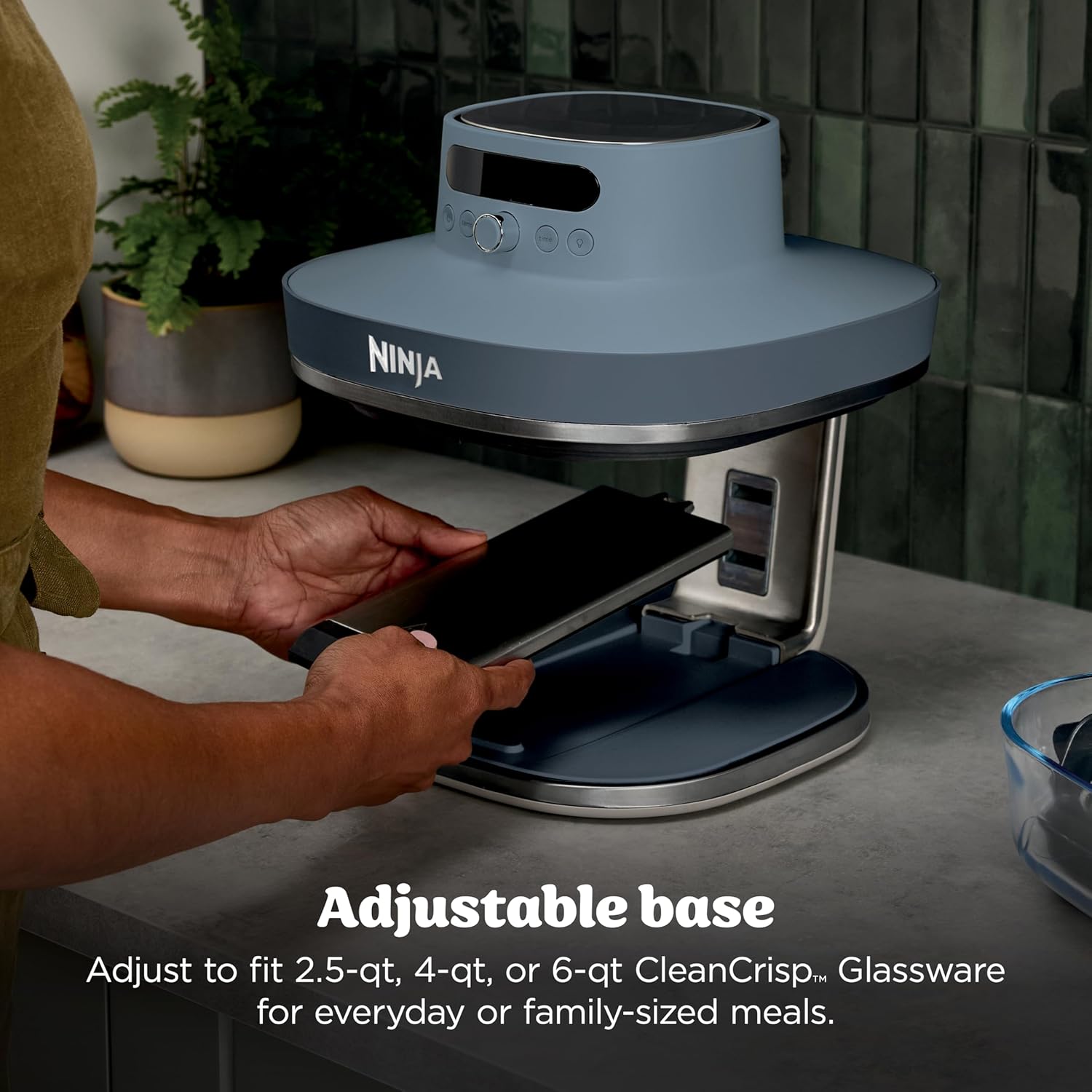 Ninja Crispi Pro 6-in-1 Glass Air Fryer | 450°F, Nontoxic, 6qt & 2.5qt Containers & Lids | Microwave, Freezer, Dishwasher Safe | Max Crisp, Air Fry, Bake, Roast, Recrisp, Dehydrate |Cyberspace AS101CY - Image 4