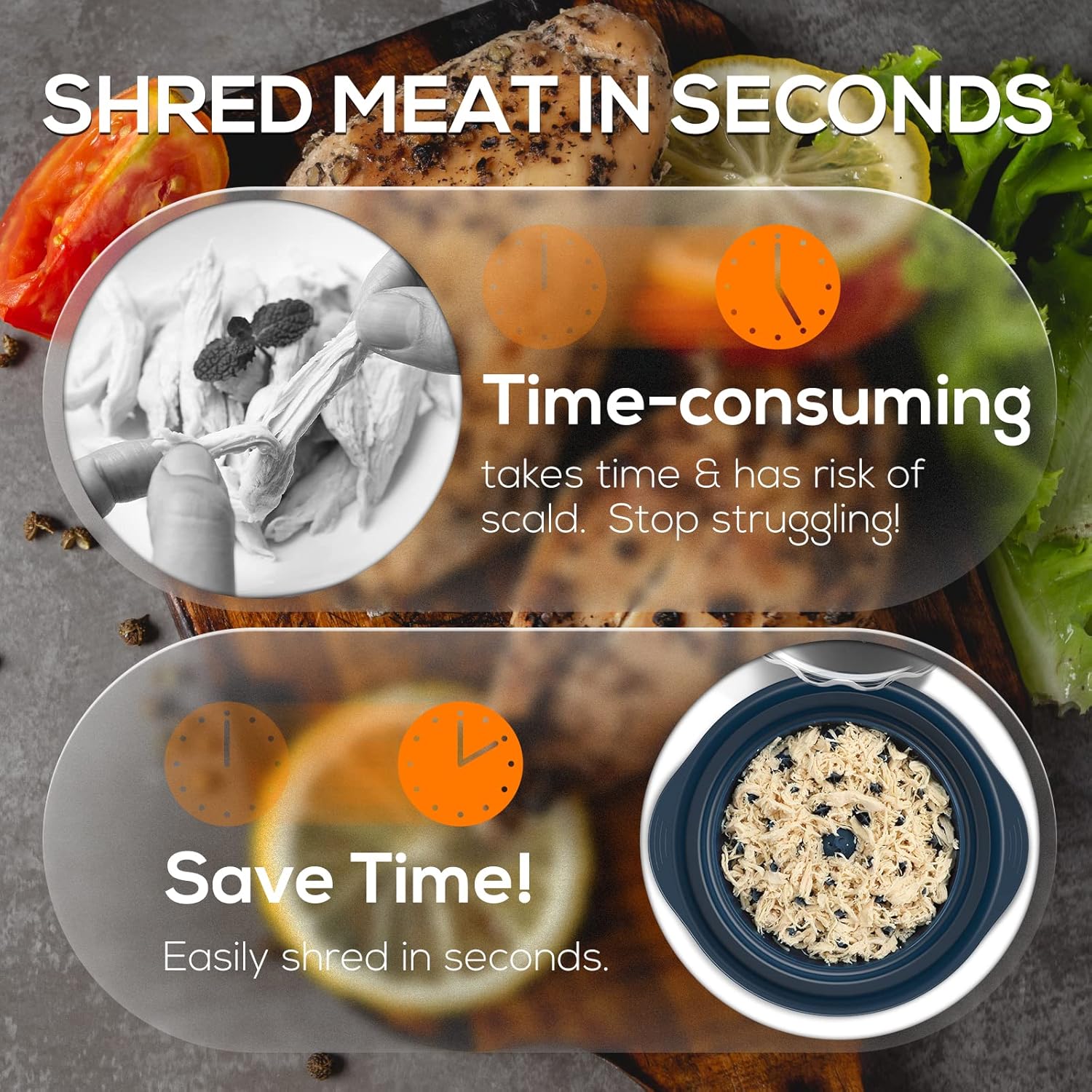 Pro Chicken Shredder, 10.8" Visible Chicken Breast Shredder Tool Twist, Large Meat Shredder Machine - Ergonomic Handle, Dishwasher Safe, Anti-Slip, Cleaning Brush, Heat Resistant, BPA Free - Image 2