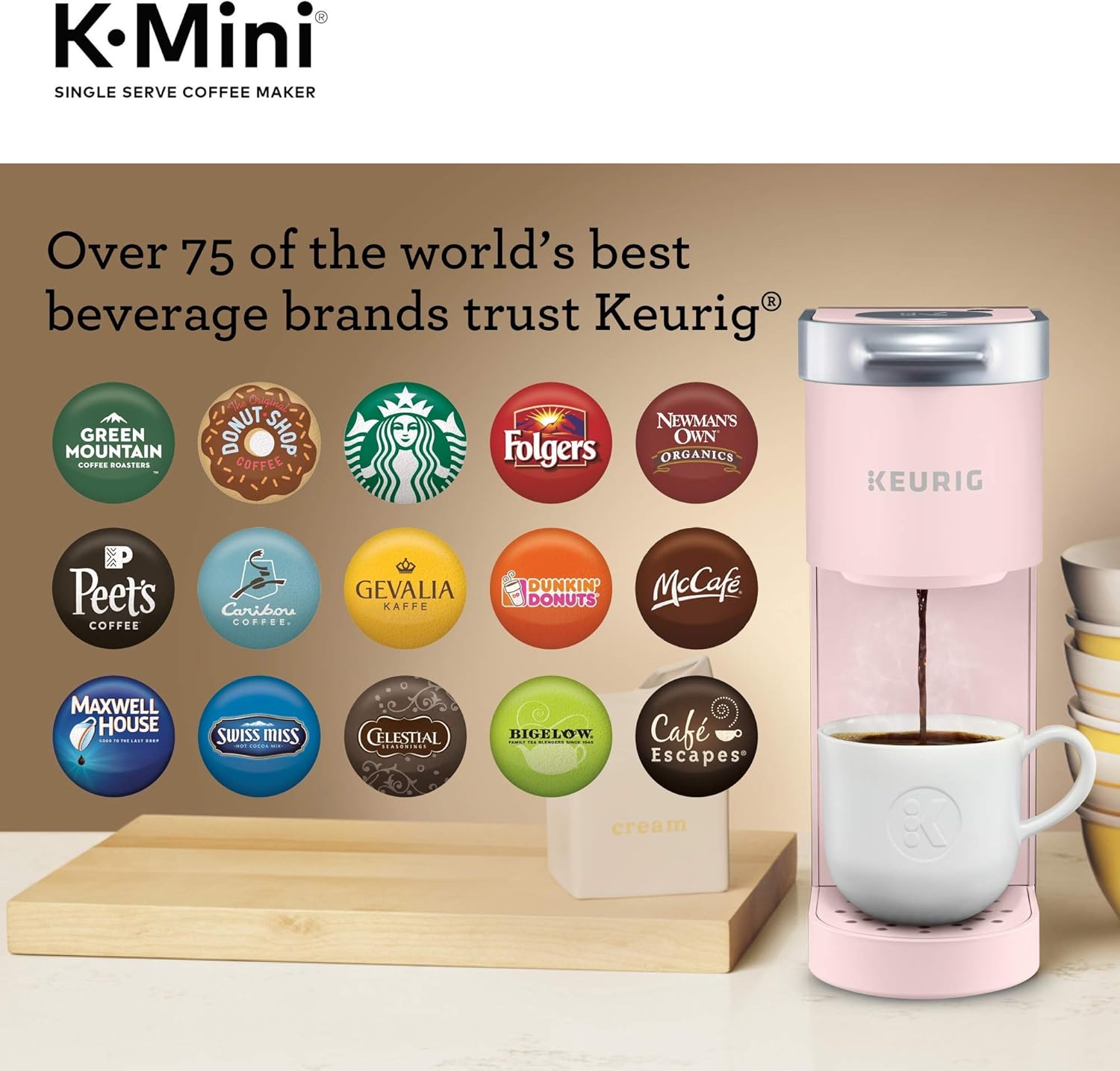 Keurig K-Mini Single Serve K-Cup Pod Coffee Maker, 6 to 12oz Brew size, with Cord Storage, Perfect for Small Spaces, Dusty Rose - Image 9