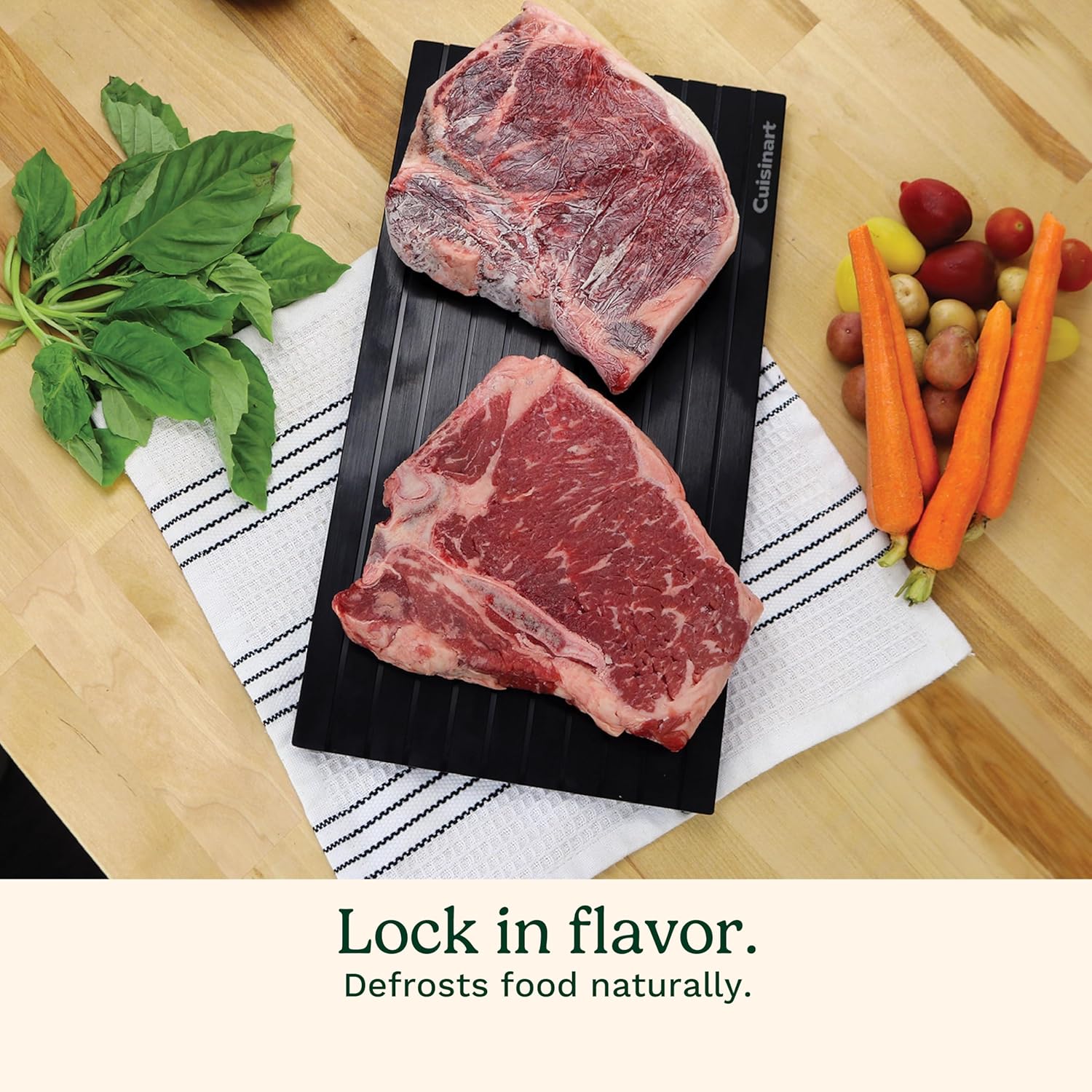 Cuisinart BBQ Defrosting Tray, Conductive Aluminum Rapid Thaw Plate for Frozen Meat, Quick Defrosting Tool that Preserves Natural Flavors, Non Stick Easy to Clean Kitchen Gadget & Grilling Accessories - Image 4