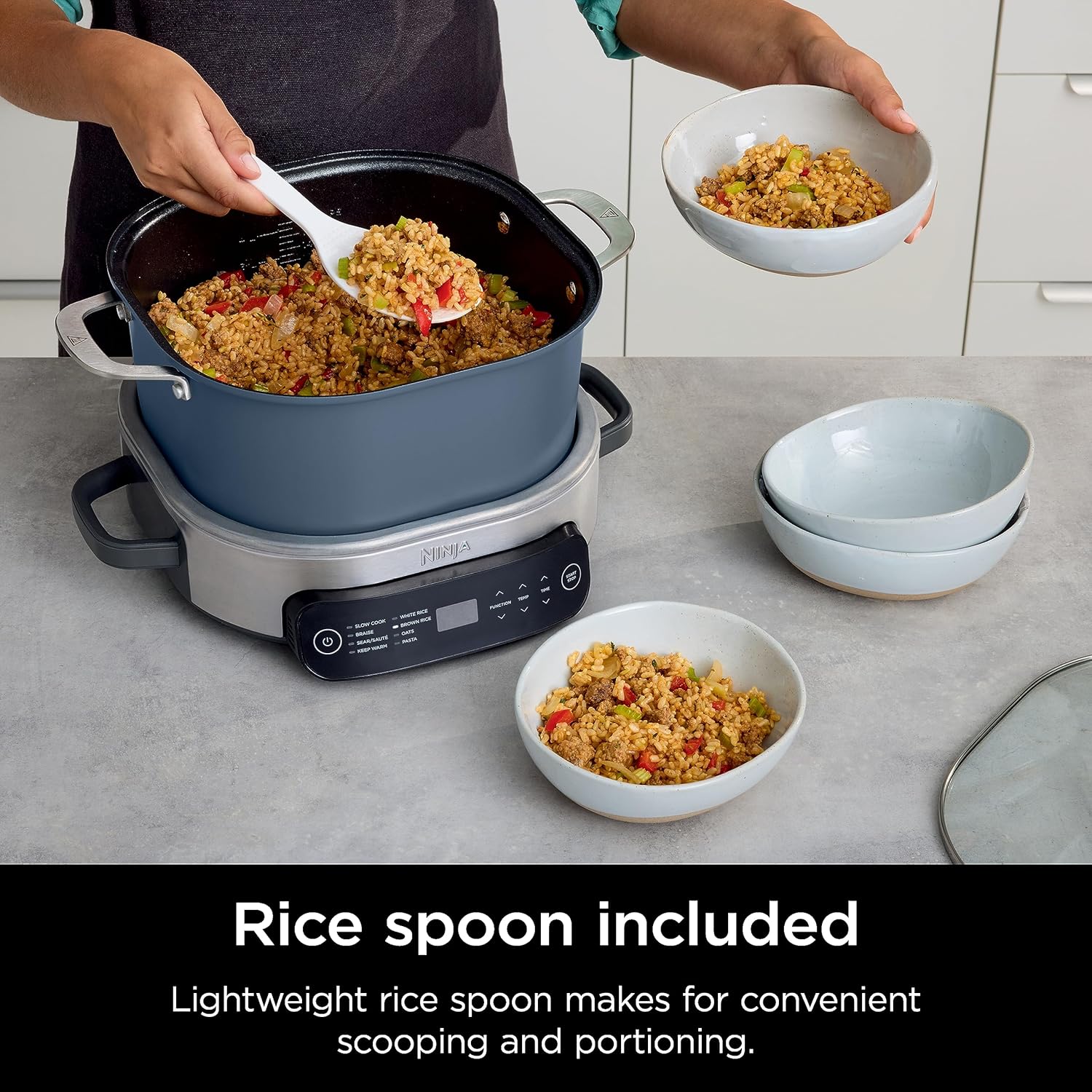 Ninja MC1101 Foodi Everyday Possible Cooker Pro, 8-in-1 Versatility, One-Pot Faster Cooking Replaces 10 Tools, Family-Sized Capacity with Adjustable Temp Control, 6.5 quarts, Midnight Blue - Image 10