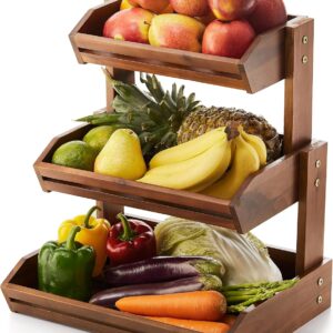 HOLANA Acacia 3 Tier Fruit Basket f...
